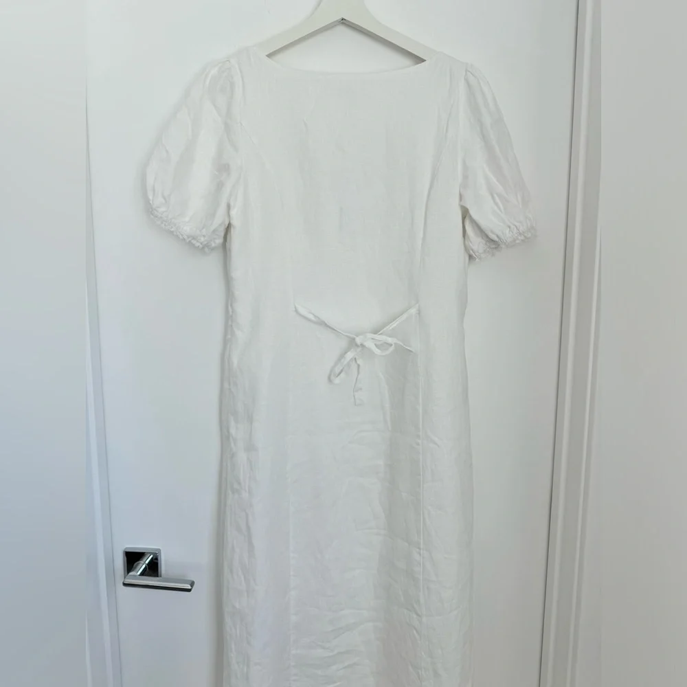 Reformation NWT 12 Cherise White Linen Maxi Dress